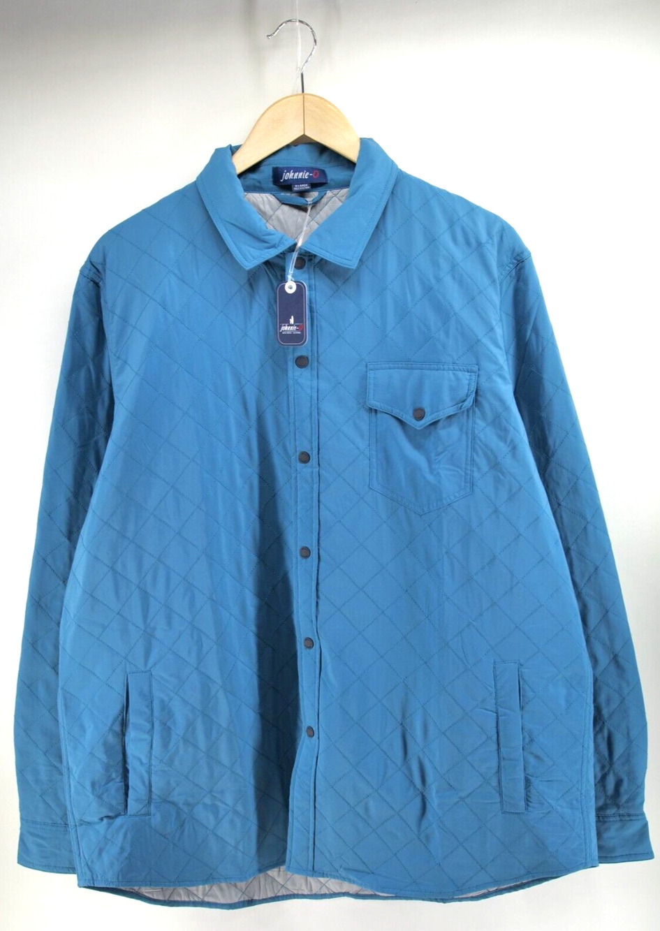 Johnnie-O‎ Men's Harbour Blue Ojai Lightweight Quilted Shirt XL Jacket $248